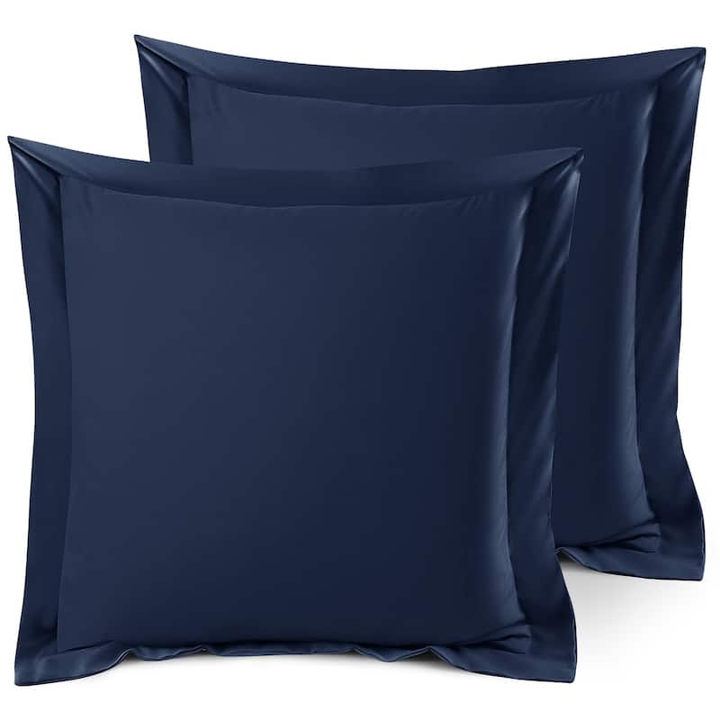 Nestl Soft Double Brushed Microfiber Pillow Shams - Set of 2 - Euro 26" x 26" - Navy