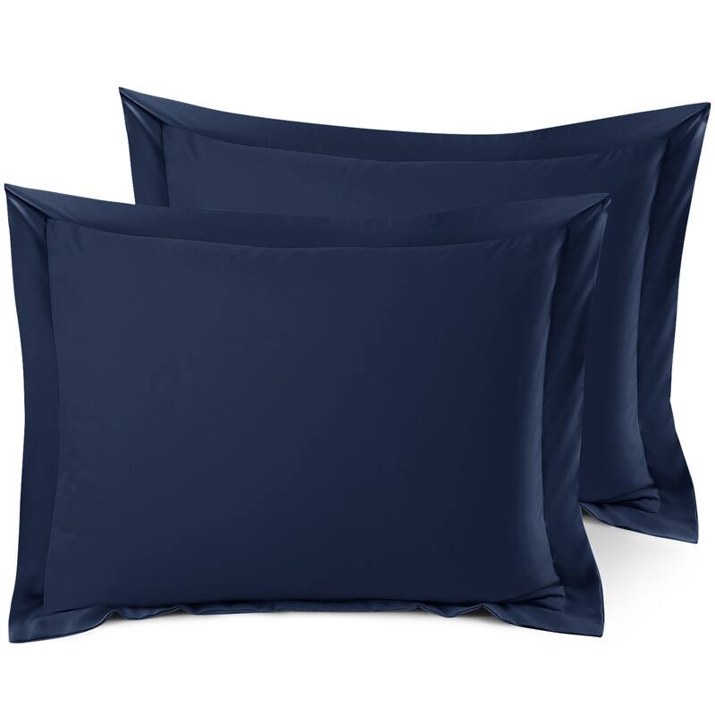 Nestl Soft Double Brushed Microfiber Pillow Shams - Set of 2 - Standard 20" x 26" - Navy
