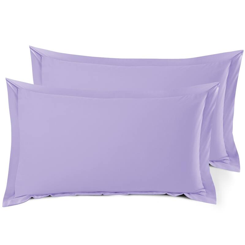 Nestl Soft Double Brushed Microfiber Pillow Shams - Set of 2 - King 20" x 30" - Lavender