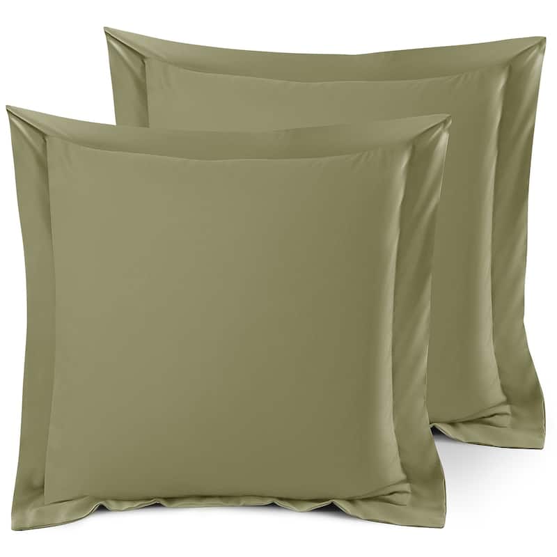 Nestl Soft Double Brushed Microfiber Pillow Shams - Set of 2 - Euro 26" x 26" - Sage Olive Green