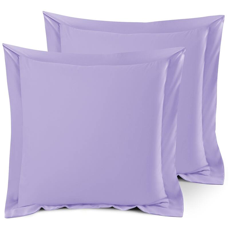 Nestl Soft Double Brushed Microfiber Pillow Shams - Set of 2 - Euro 26" x 26" - Lavender