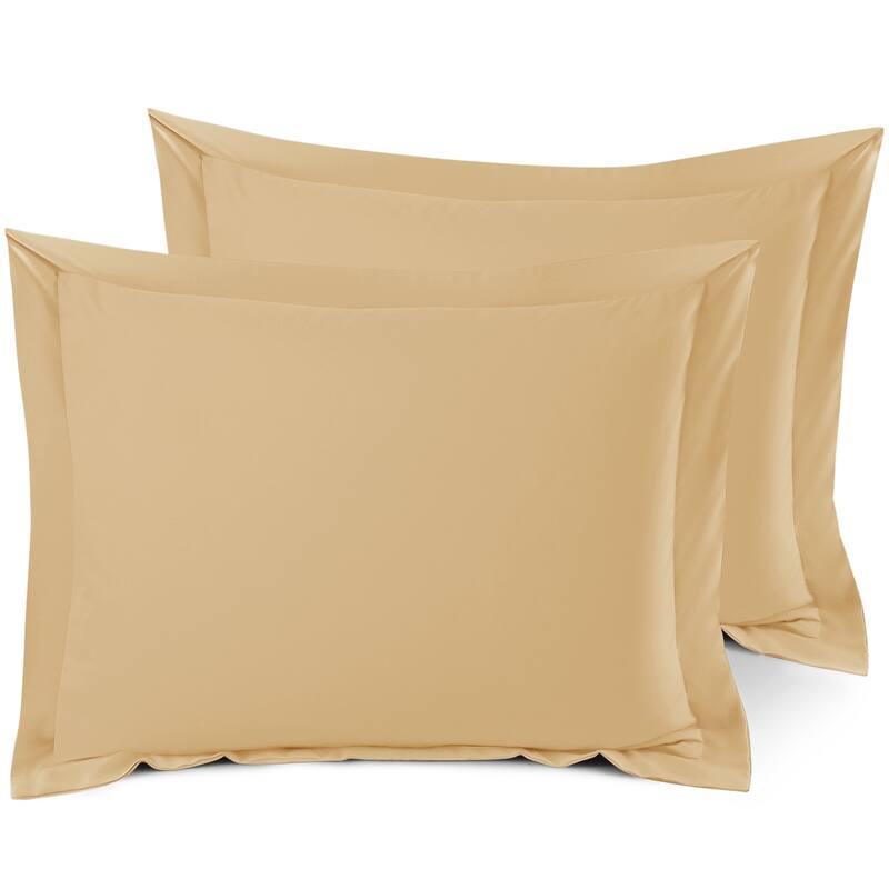 Nestl Soft Double Brushed Microfiber Pillow Shams - Set of 2 - Standard 20" x 26" - Camel Gold