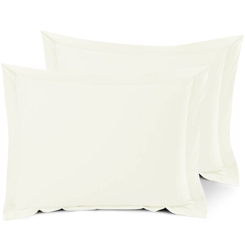 Nestl Soft Double Brushed Microfiber Pillow Shams - Set of 2 - Standard 20" x 26" - Off White