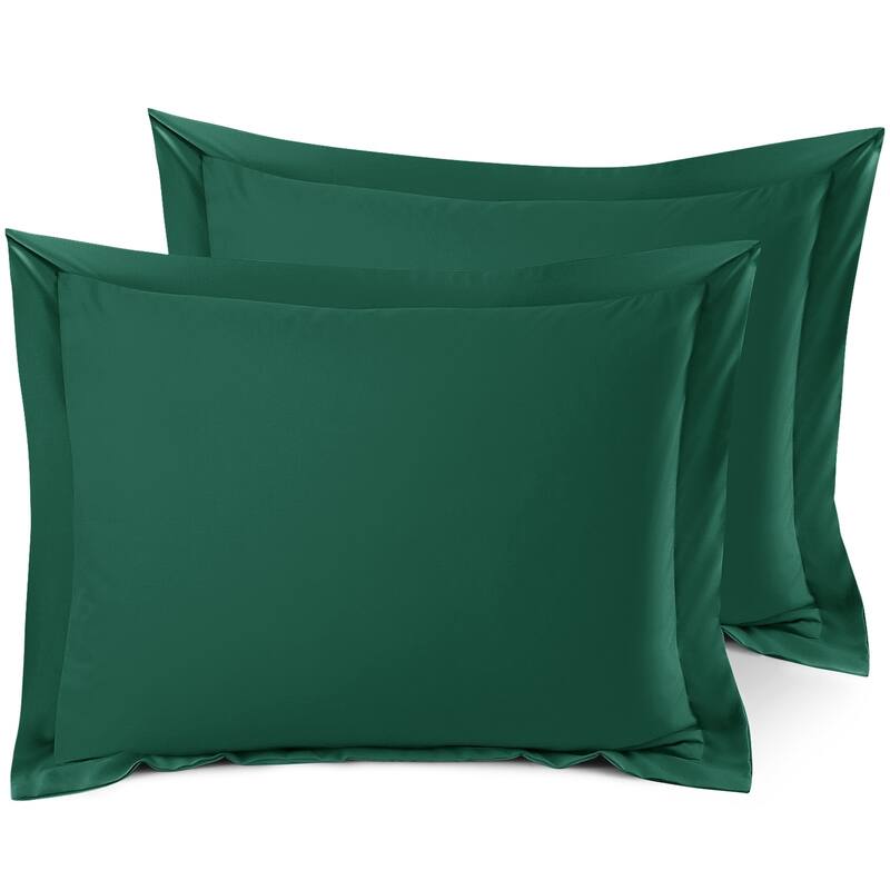 Nestl Soft Double Brushed Microfiber Pillow Shams - Set of 2 - Standard 20" x 26" - Hunter Green