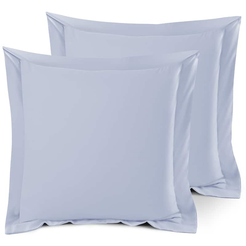 Nestl Soft Double Brushed Microfiber Pillow Shams - Set of 2 - Euro 26" x 26" - Ice Blue