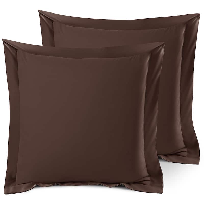 Nestl Soft Double Brushed Microfiber Pillow Shams - Set of 2 - Euro 26" x 26" - Chocolate Brown