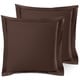 preview thumbnail 52 of 175, Nestl Soft Double Brushed Microfiber Pillow Shams - Set of 2 Euro 26" x 26" - Chocolate Brown