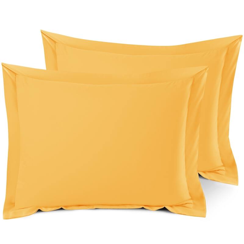 Nestl Soft Double Brushed Microfiber Pillow Shams - Set of 2 - Standard 20" x 26" - Yellow