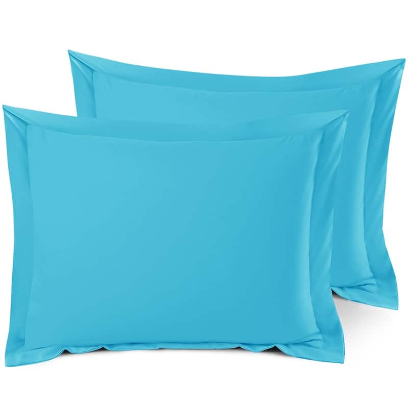 Nestl Soft Double Brushed Microfiber Pillow Shams - Set of 2 - Standard 20" x 26" - Beach Blue