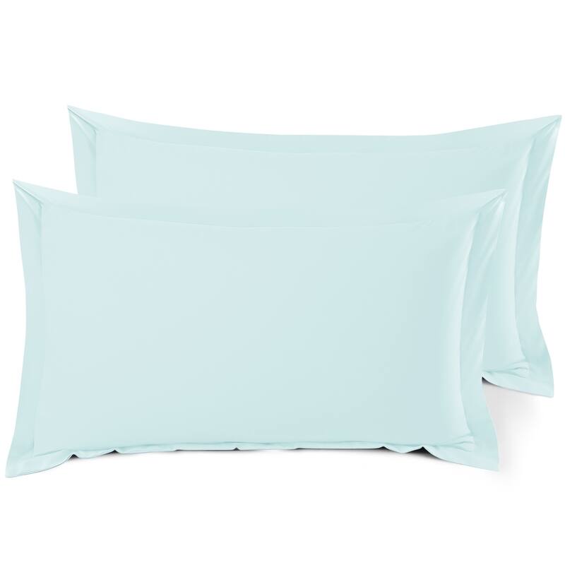 Nestl Soft Double Brushed Microfiber Pillow Shams - Set of 2 - King 20" x 30" - Light Baby Blue