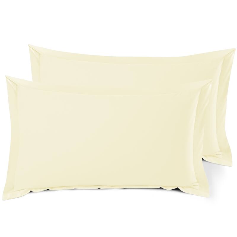 Nestl Soft Double Brushed Microfiber Pillow Shams - Set of 2 - King 20" x 30" - Vanilla Yellow