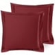 preview thumbnail 49 of 175, Nestl Soft Double Brushed Microfiber Pillow Shams - Set of 2 Euro 26" x 26" - Burgundy Red