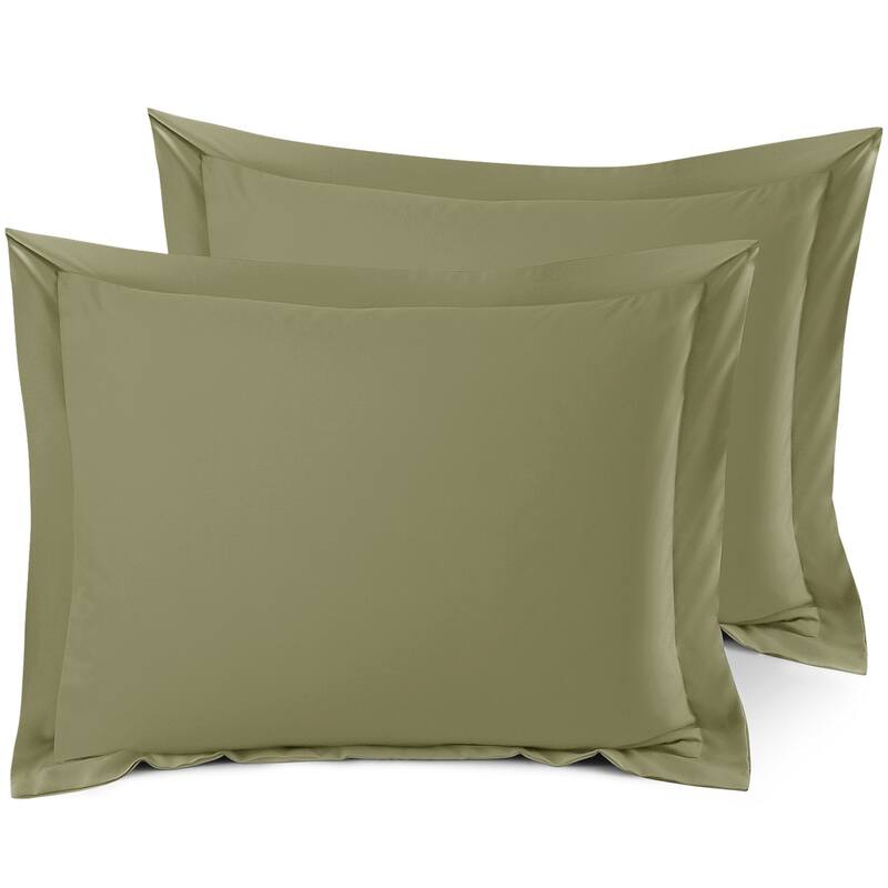 Nestl Soft Double Brushed Microfiber Pillow Shams - Set of 2 - Standard 20" x 26" - Sage Olive Green