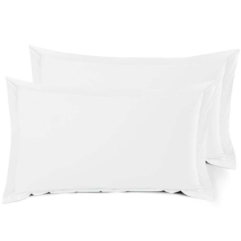 Nestl Soft Double Brushed Microfiber Pillow Shams - Set of 2 - King 20" x 30" - White