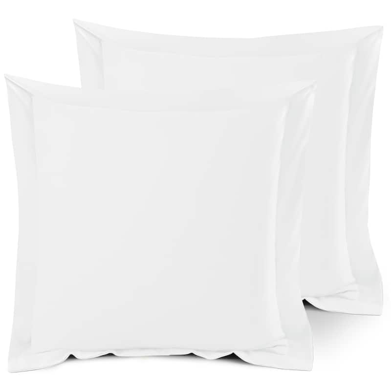 Nestl Soft Double Brushed Microfiber Pillow Shams - Set of 2 - Euro 26" x 26" - White