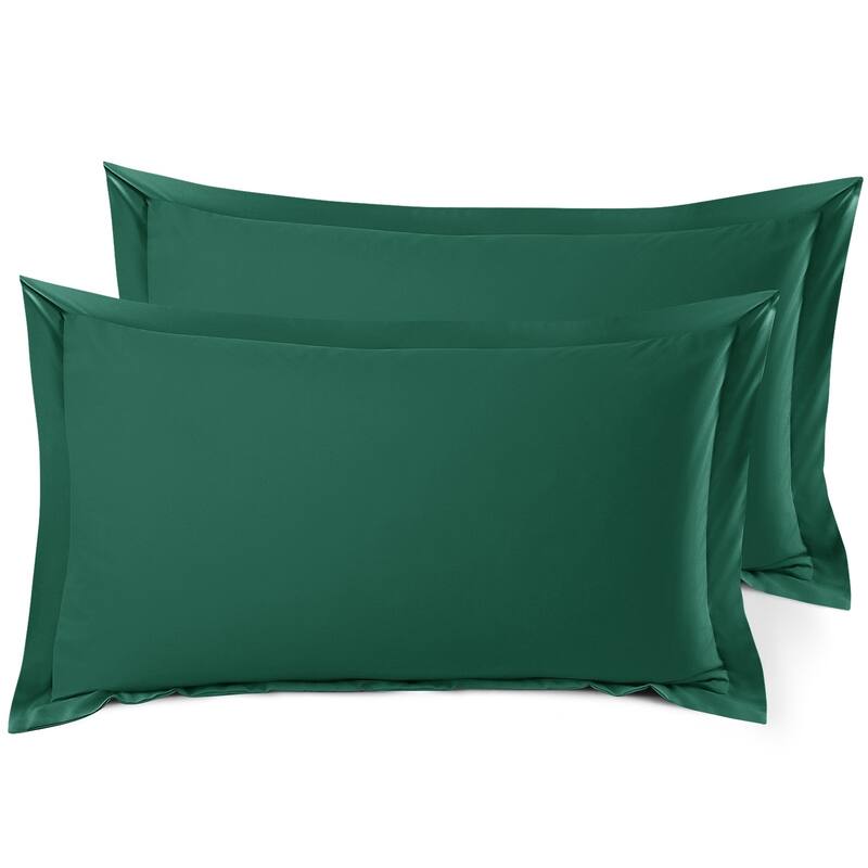 Nestl Soft Double Brushed Microfiber Pillow Shams - Set of 2 - King 20" x 30" - Hunter Green