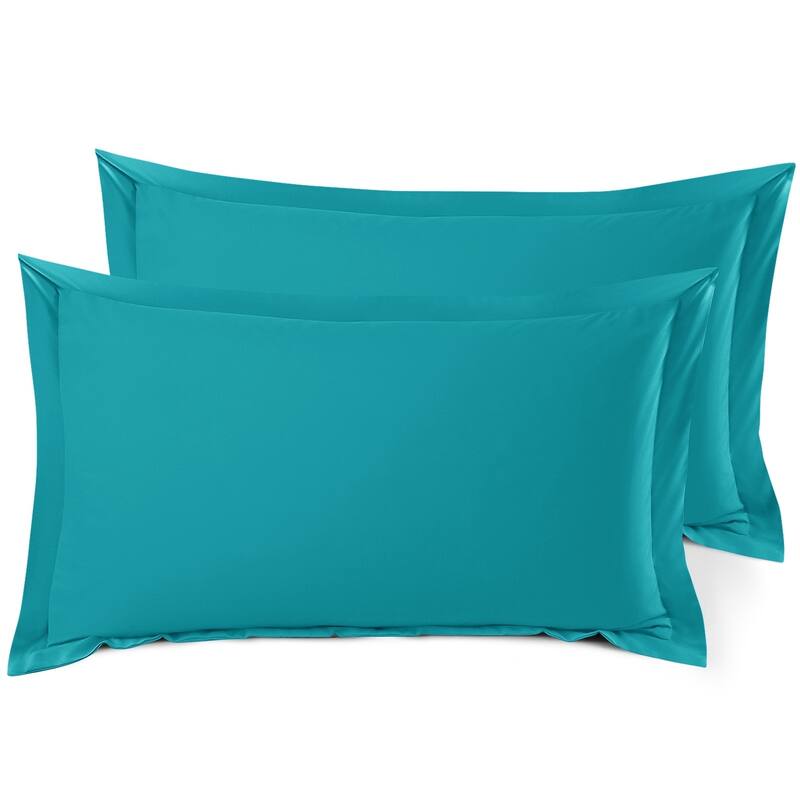 Nestl Soft Double Brushed Microfiber Pillow Shams - Set of 2 - King 20" x 30" - Teal