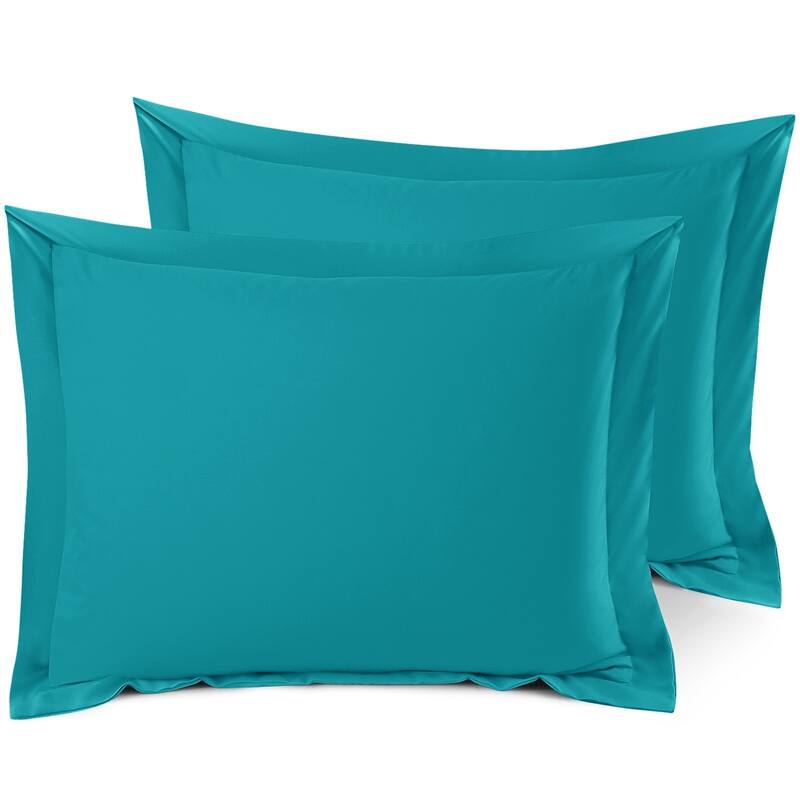 Nestl Soft Double Brushed Microfiber Pillow Shams - Set of 2 - Standard 20" x 26" - Teal