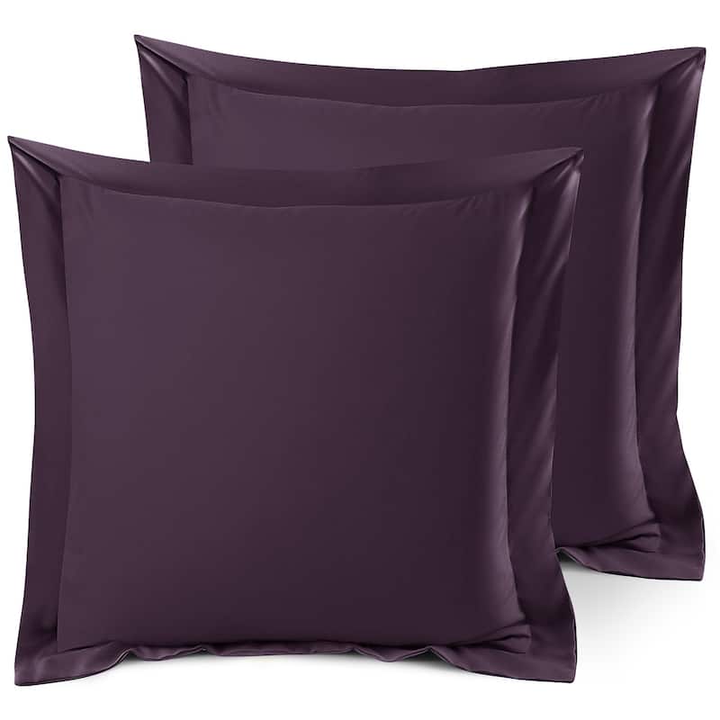 Nestl Soft Double Brushed Microfiber Pillow Shams - Set of 2 - Euro 26" x 26" - Purple Eggplant