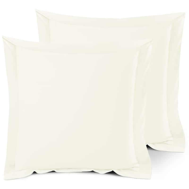 Nestl Soft Double Brushed Microfiber Pillow Shams - Set of 2 - Euro 26" x 26" - Off White