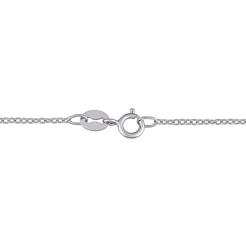 Miadora Sterling Silver Multi-color Created Sapphire Station Bar Necklace