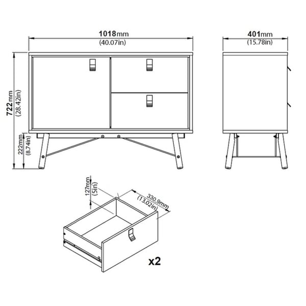 Carson Carrington Ry 1-door and 2-drawer Sideboard