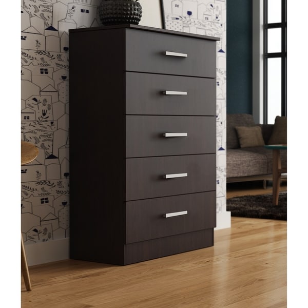 Espresso chest on sale of drawers