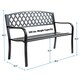 preview thumbnail 4 of 3, Sun-Ray Lattice Back Metal Park Bench - Black