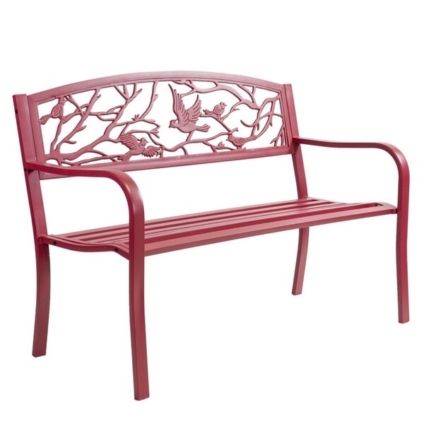 red metal bench