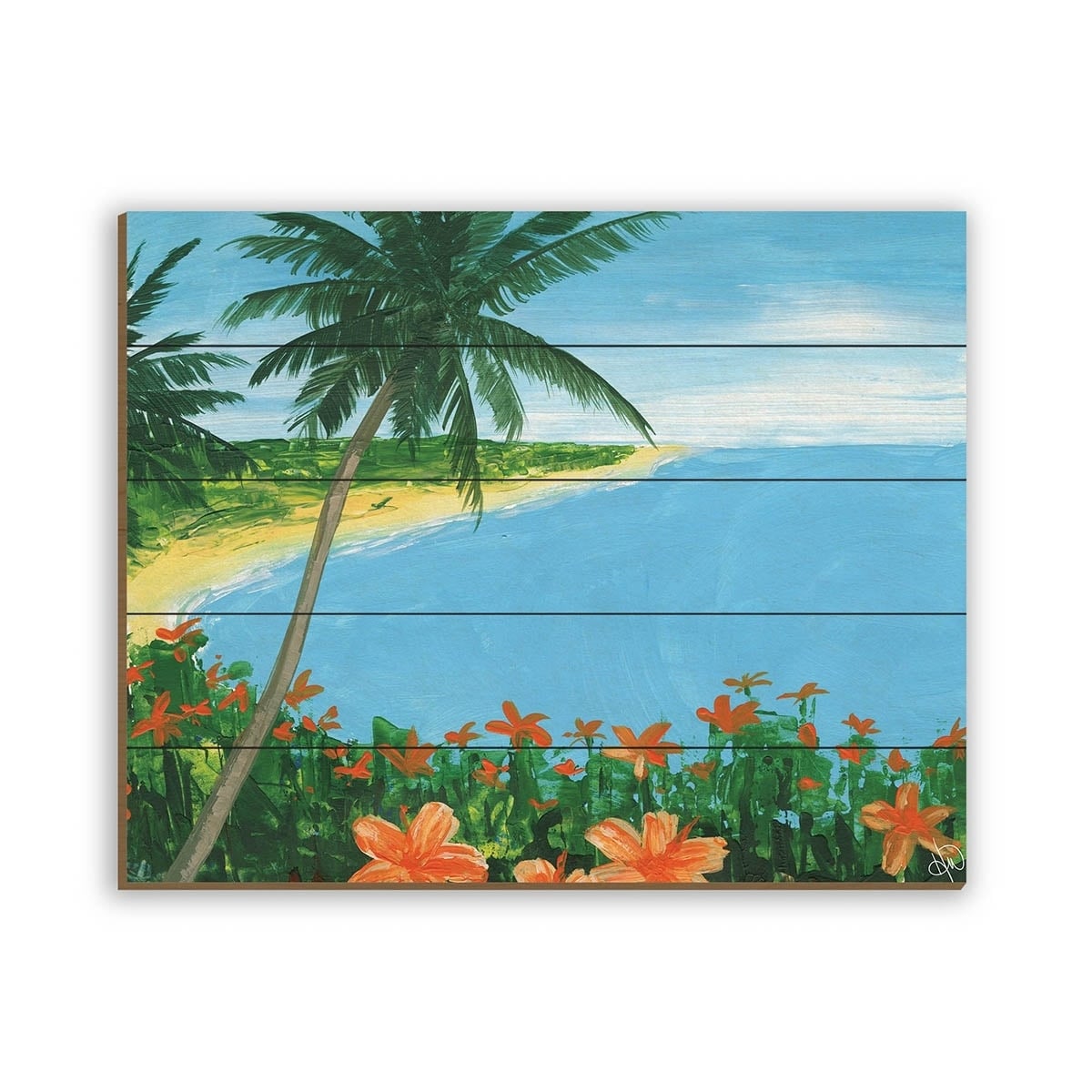Kathy Ireland Oahu Island Tropical Paradise On Planked Wood Wall Art Print Overstock
