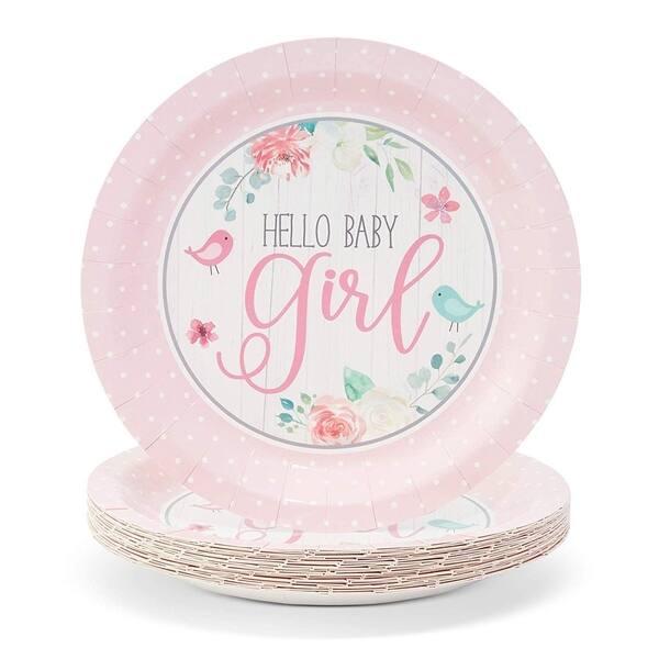 Shop Serves 24 Hello Girl Baby Shower Bird Theme Party Supplies