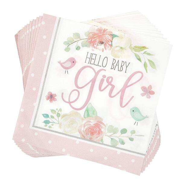 Shop Serves 24 Hello Girl Baby Shower Bird Theme Party Supplies