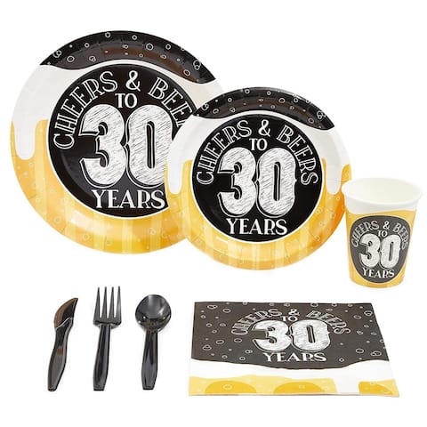 Serves 24 Cheers & Beers to 30 Years Party Supplies Decorations for Men Women