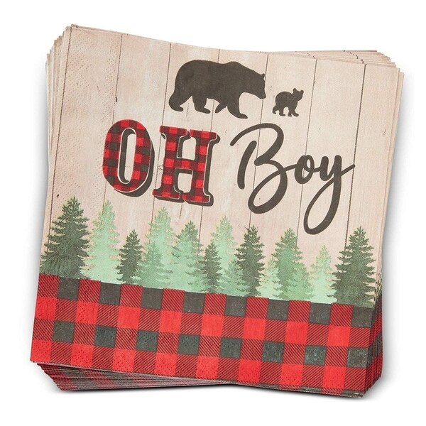 buffalo plaid baby shower supplies