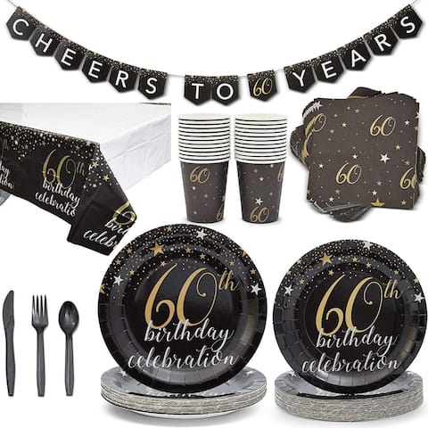 Serves 24 60th Birthday Party Supplies Decorations for Men Women