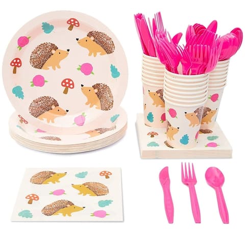 Serves 24 Hedgehog Party Supplies Decorations for Kids Boys Girls Birthday