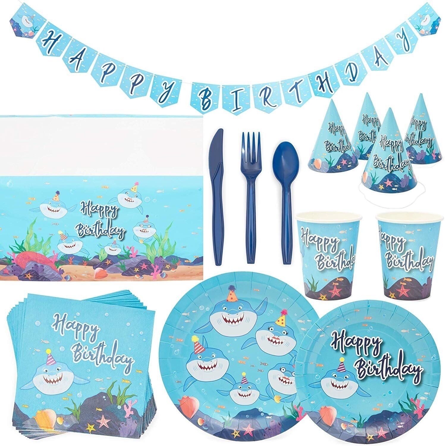 teal paper plates and napkins