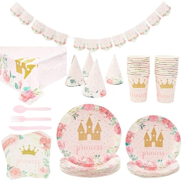 Serves 24 Princess Castle Party Supplies Decorations Tableware For Girls Kids Overstock Serves 24 Princess Castle Party Supplies Decorations Tableware For Girls Kids Overstock