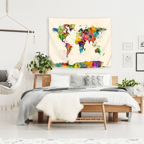 Map Of The World Map Watercolor New 2 - Bed Bath & Beyond - 31025063