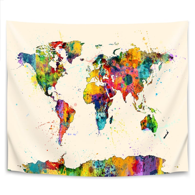 Map of The World Map Watercolor New 2 - On Sale - Bed Bath & Beyond ...