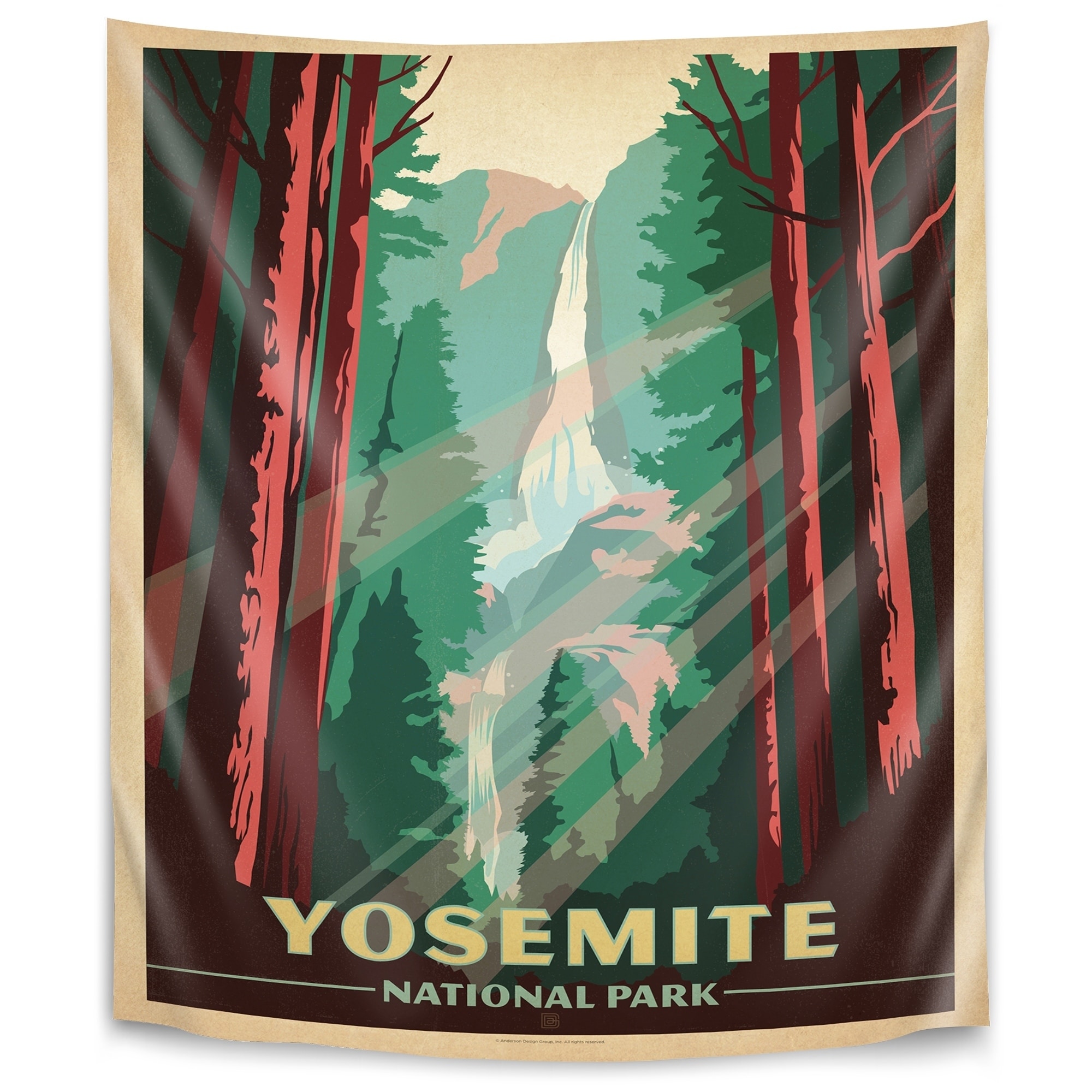 18x18 Throw Pillow: Emblem of Yosemite National Park - Anderson Design  Group