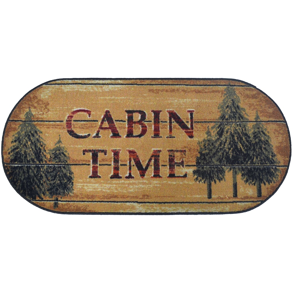 Cozy Cabin Time Cabin Accent Rug 20"x44" Oval - 1'8" x 3'8"