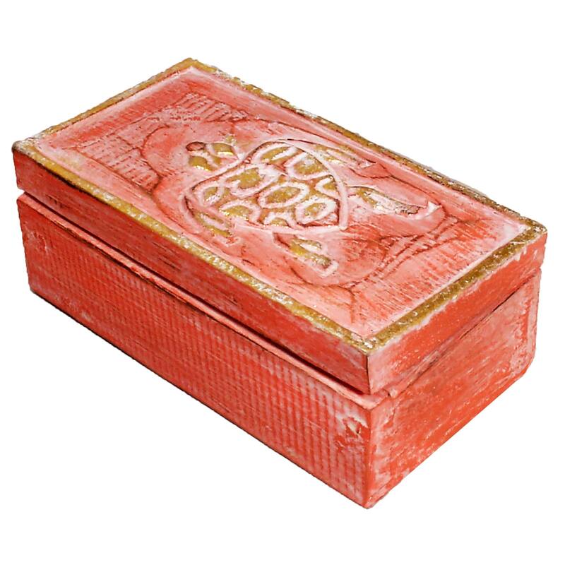 The Curated Nomad Bali Swimming Turtles 2-piece Wooden Box Set