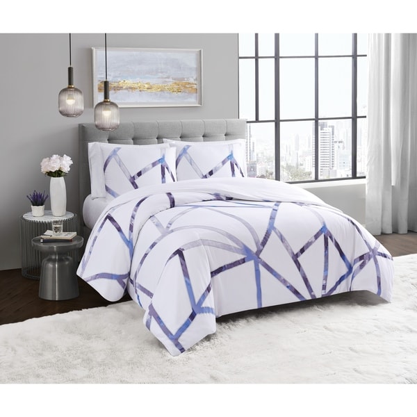 Vince Camuto Obelis Metallic 3 Piece Comforter Set On Sale Overstock 31026970