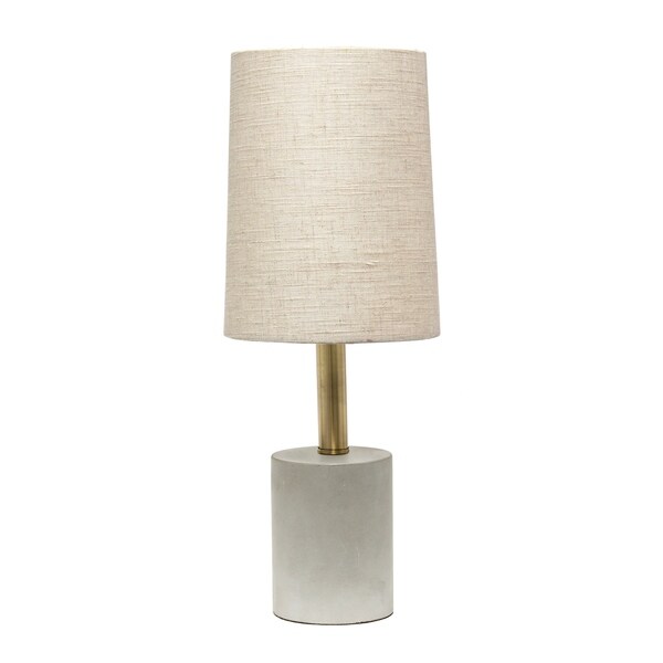 concrete and brass table lamp