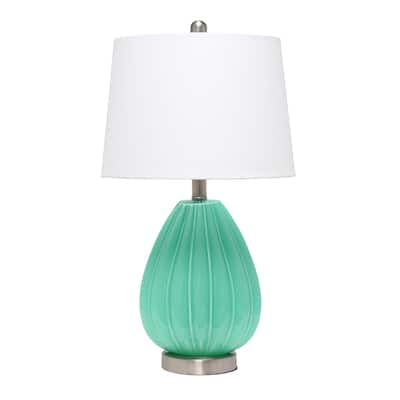 Lalia Home Pleated Table Lamp with White Fabric Shade