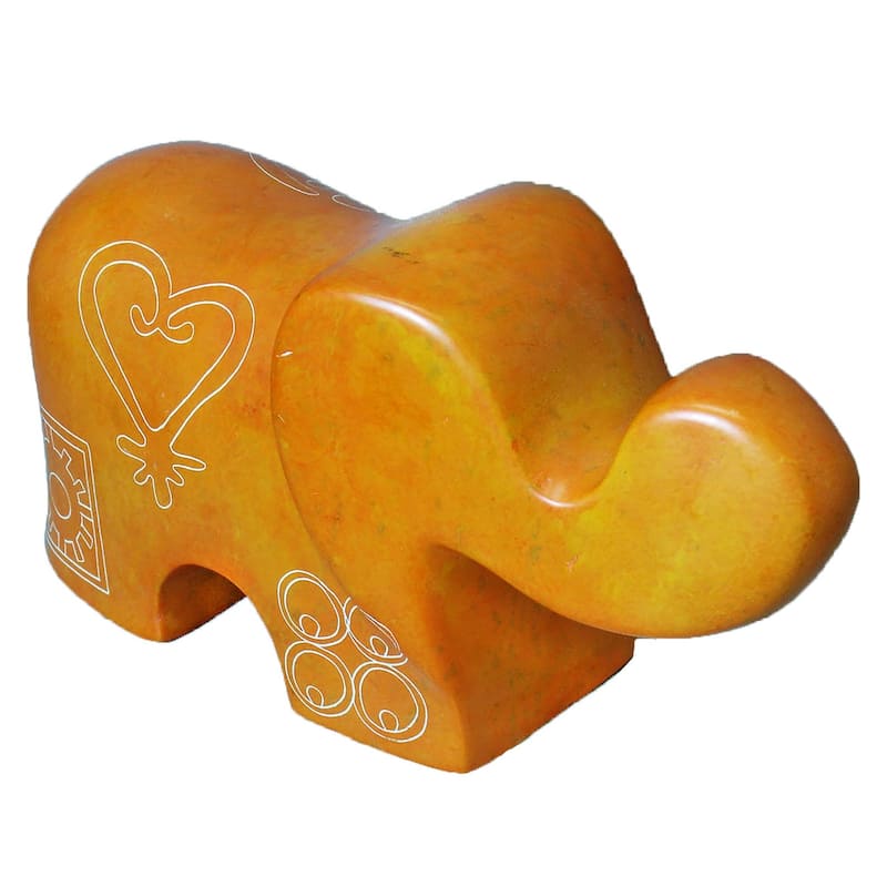 Handmade Soapstone Peace Willow Elephant Statue