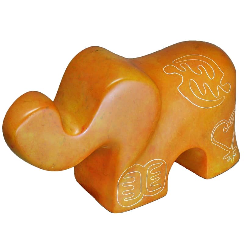 Handmade Soapstone Peace Willow Elephant Statue