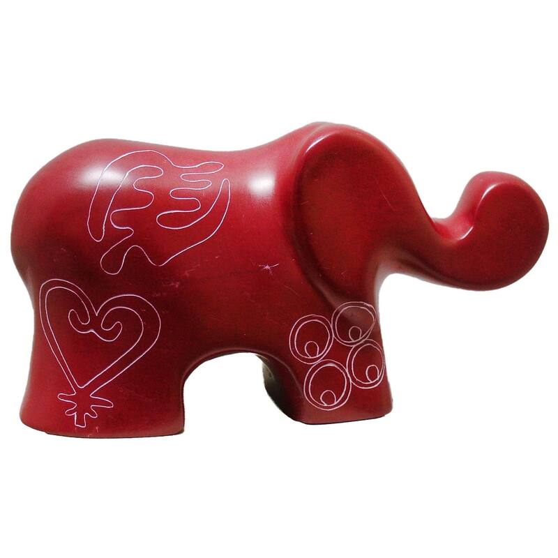 Handmade Soapstone Peace Willow Elephant Statue