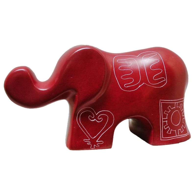 Handmade Soapstone Peace Willow Elephant Statue